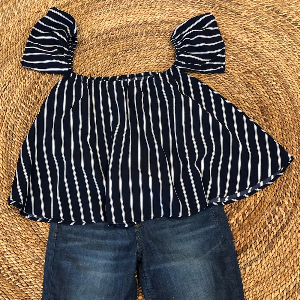 Striped Off the Shoulder Top